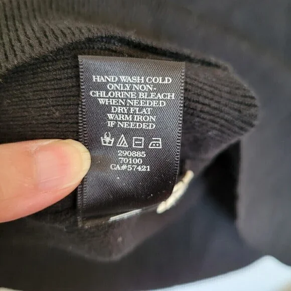 Ann Taylor Black Cowl Neck Long Sleeve Ribbed Wool Knit Midi Dress Size XSP - Picture 10 of 11